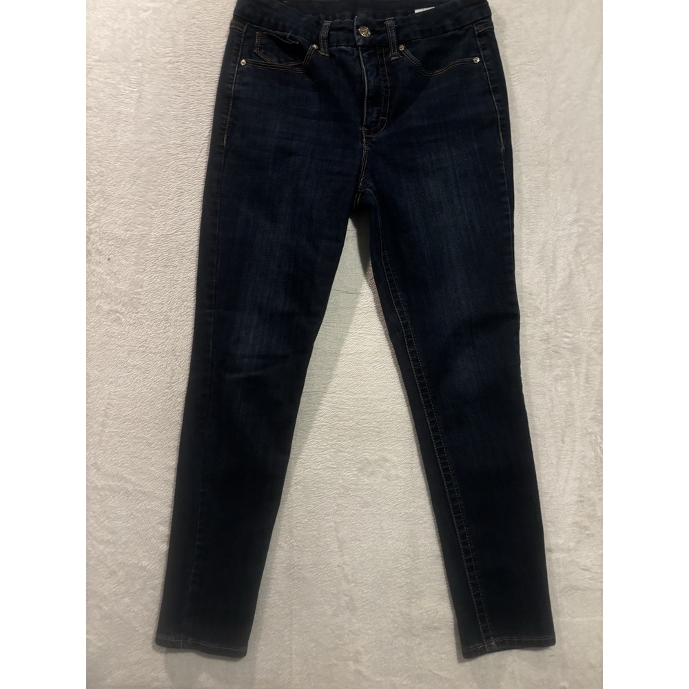 Seven7 Jeans Womens 10 Blue Denim Skinny Tummyless High Rise‎ Dark Wash